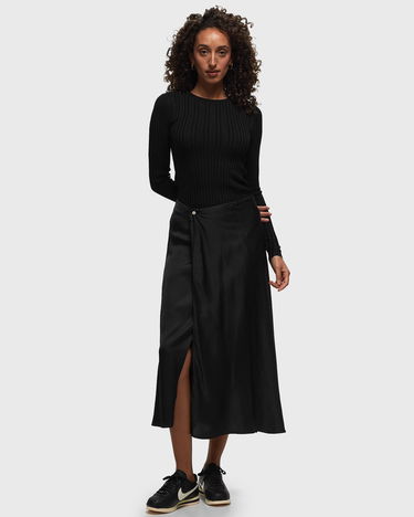 Krila Samsoe Samsoe Samsøe Samsøe VIKTORIA Bias Wrap Skirt, Size M Črna | F23300149-BLACK, 1