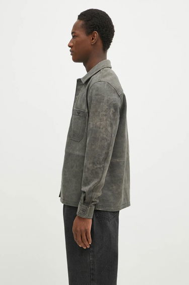 Srajce Samsoe Samsoe Samsoe Samsoe Saruffo X C Leather Shirt Jacket Siva | M24400053, 1
