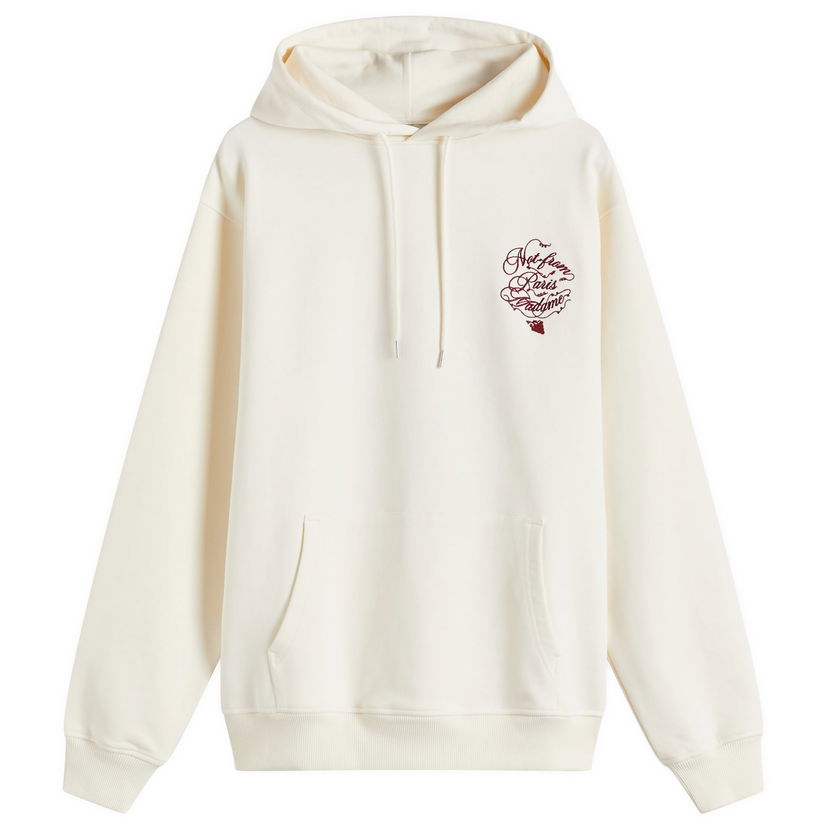 Pulover Drôle de Monsieur Caligraphy Print Relaxed-Fit Hoodie Bela | F-HO175-CO127-CM