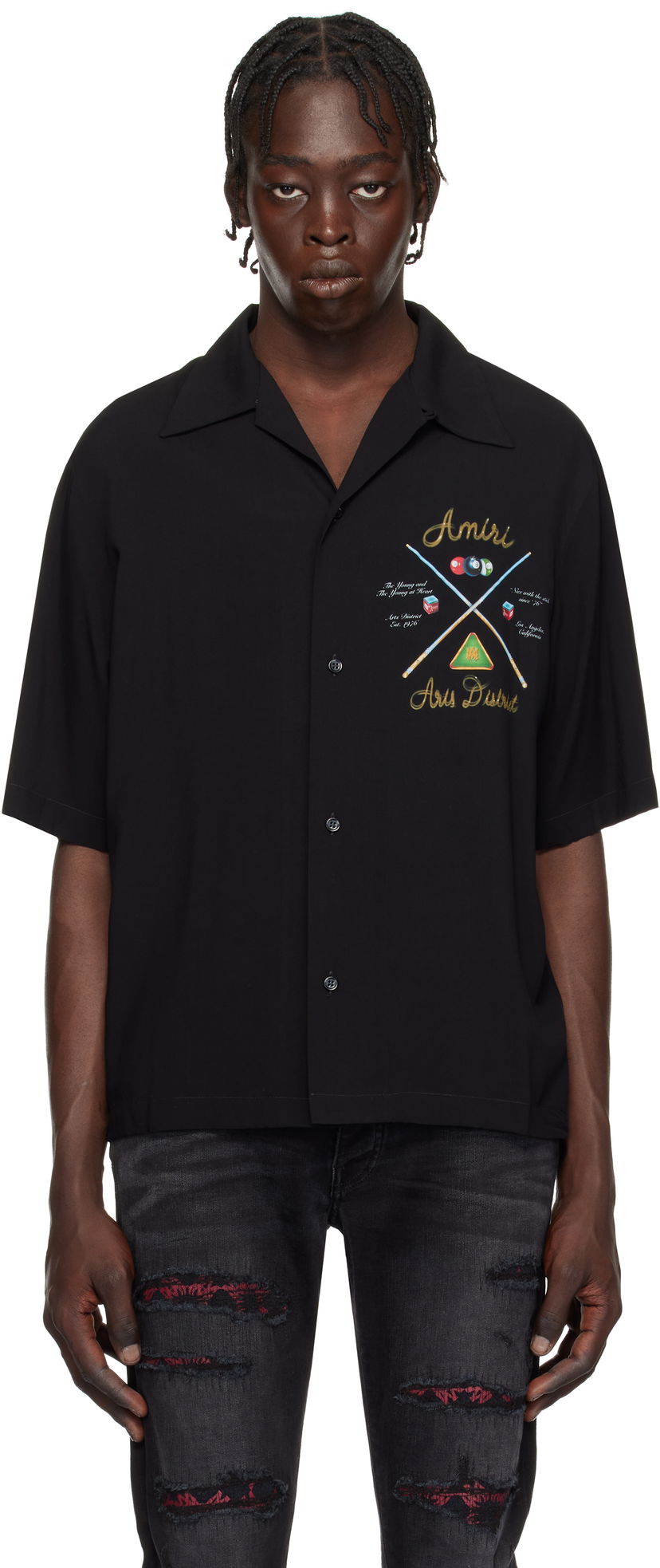 Srajce AMIRI '' Pool Cue Bowling Shirt Črna | AMSTCA1078
