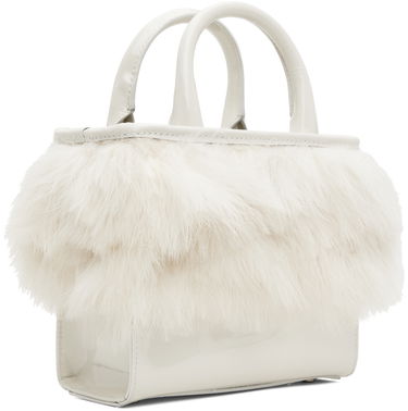 Torbica Blumarine Feather Patent Leather Top Handle Bag Bela | A4HHW047A, 2