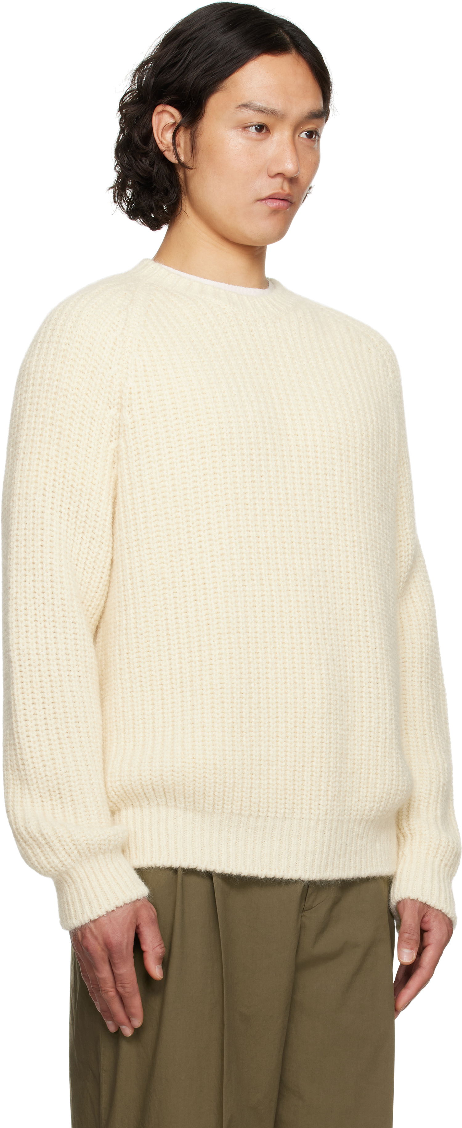 Pleteni pulover The Row The Row Adonis Knit Sweater Bela | 845-Y900, 1