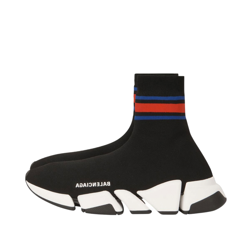 Superge in čevlji Balenciaga Speed 2.0 Black Blue Red Stripe Črna | 674617W2F611046