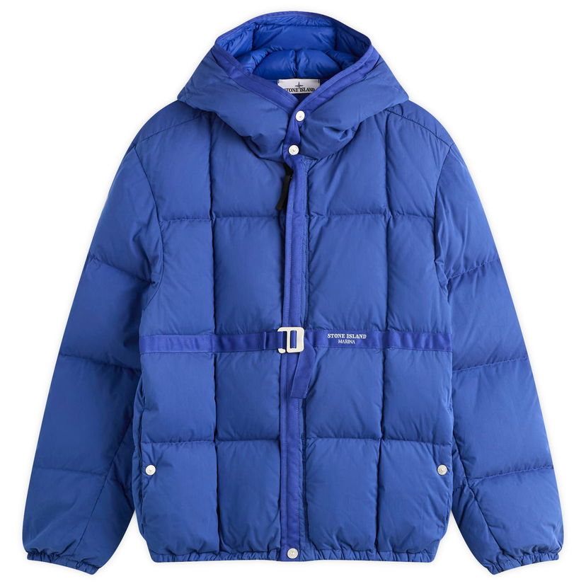 Puhovka Stone Island Men's Marina Cotton Nylon Tela Down Jacket, Size Large Modra | K2S154100081-V0022
