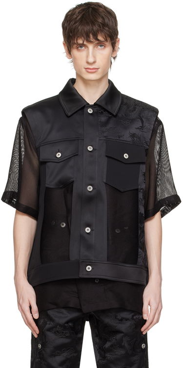 Telovnik Feng Chen Wang Feng Chen Wang Layered Mesh Vest Črna | FUS17JK10, 0