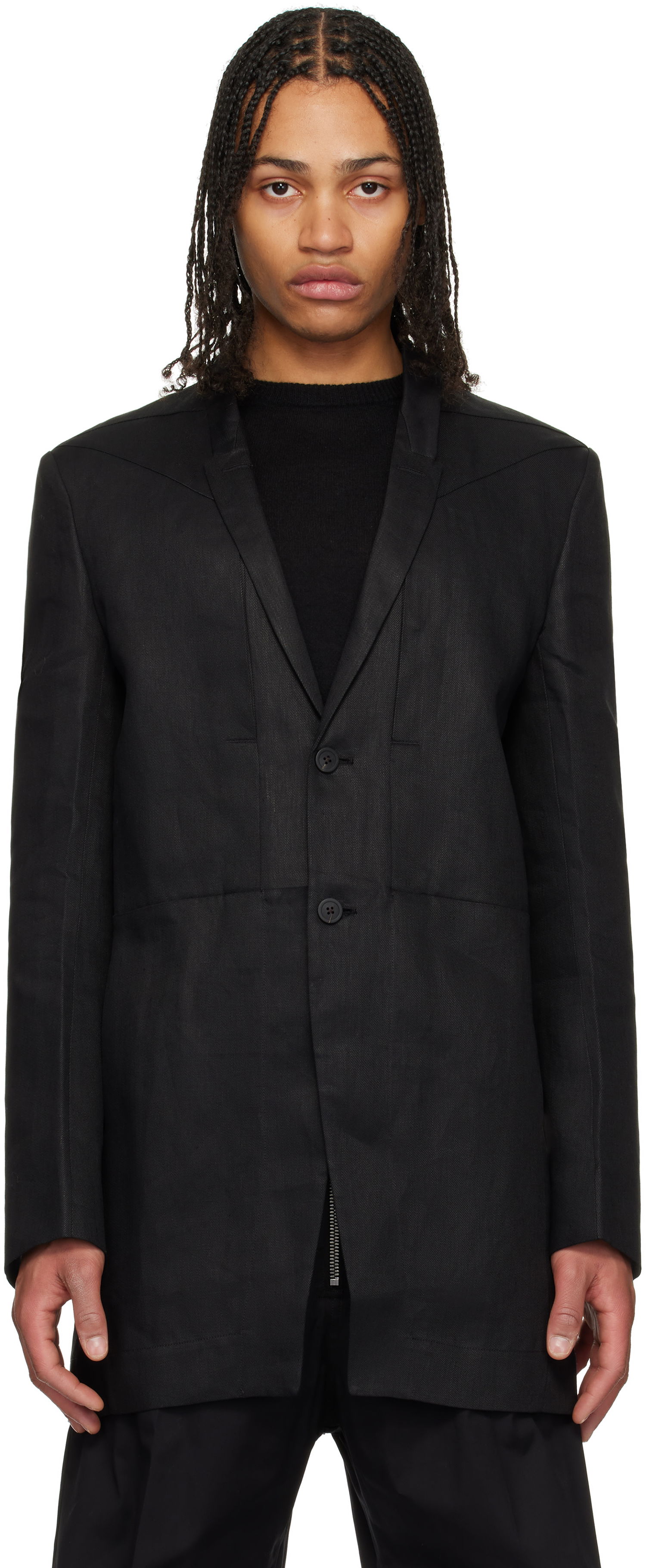 Jakna Rick Owens Rick Owens Hollywood Lido Blazer Črna | RU01E5753 TWL, 0
