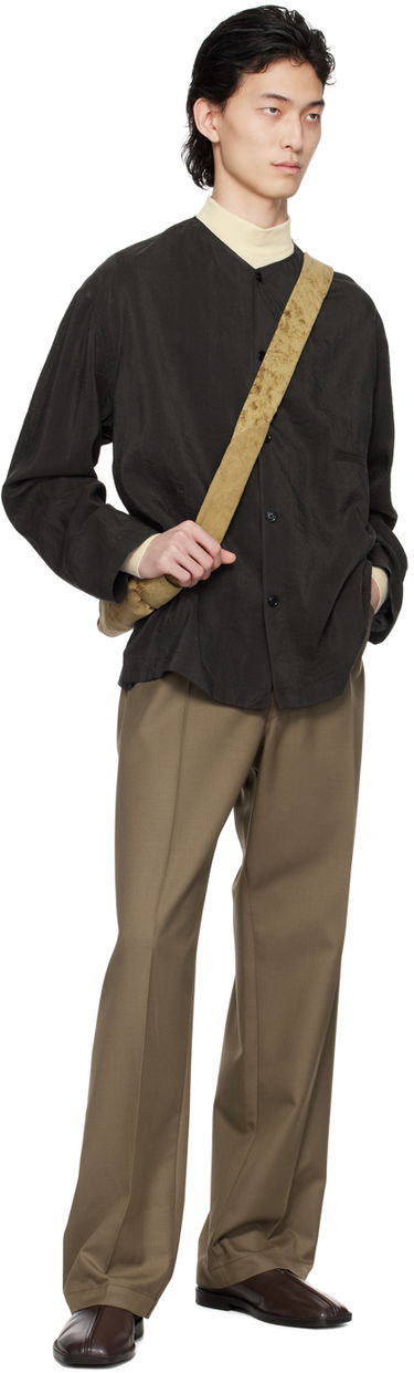 Srajce LEMAIRE Lemaire Collarless Button-Up Shirt Črna | SH1065 LF208, 3