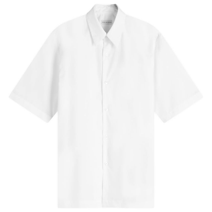 Srajce Dries Van Noten Dries Van Noten Clasen Poplin Short Sleeve Shirt, Size Small Bela | 251-020701-1466-001
