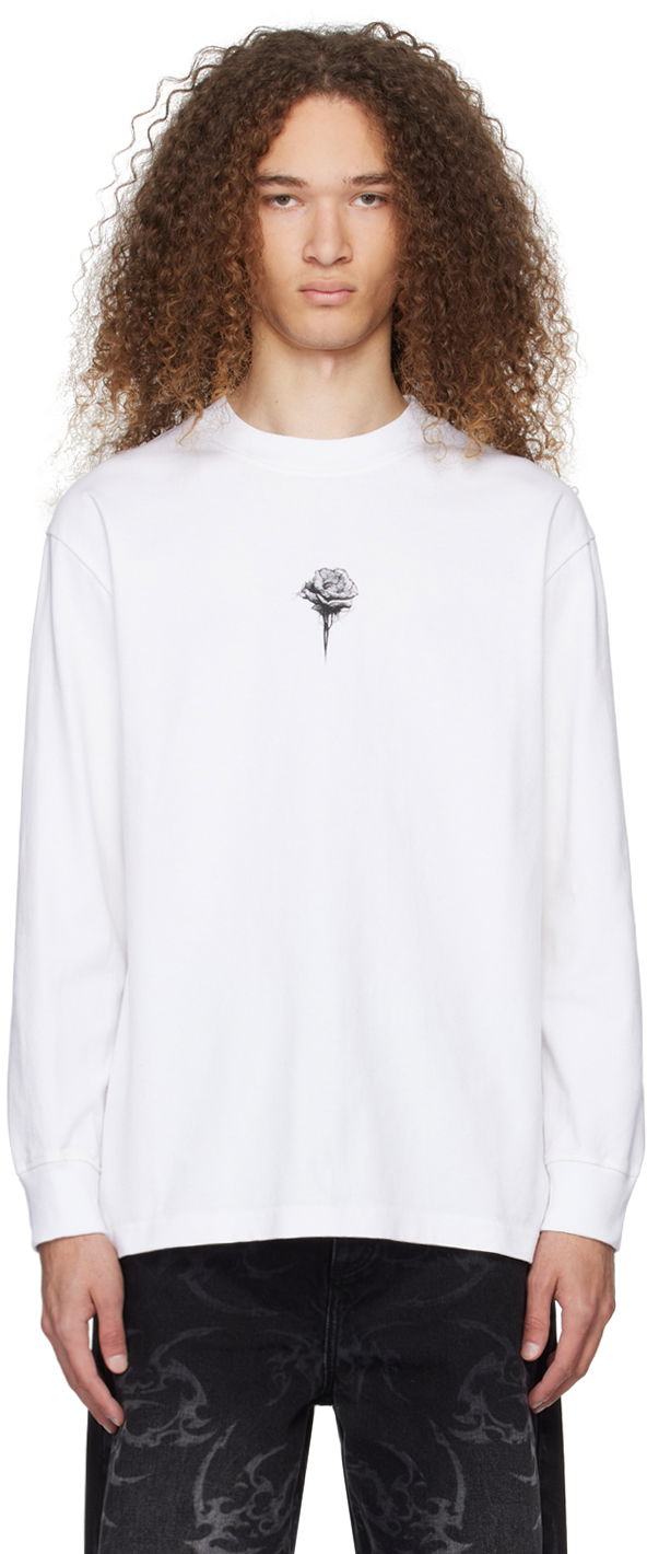 Majica Han Kjøbenhavn Han Kjobenhavn Rose Graphic Long Sleeve T-Shirt Bela | M-133231