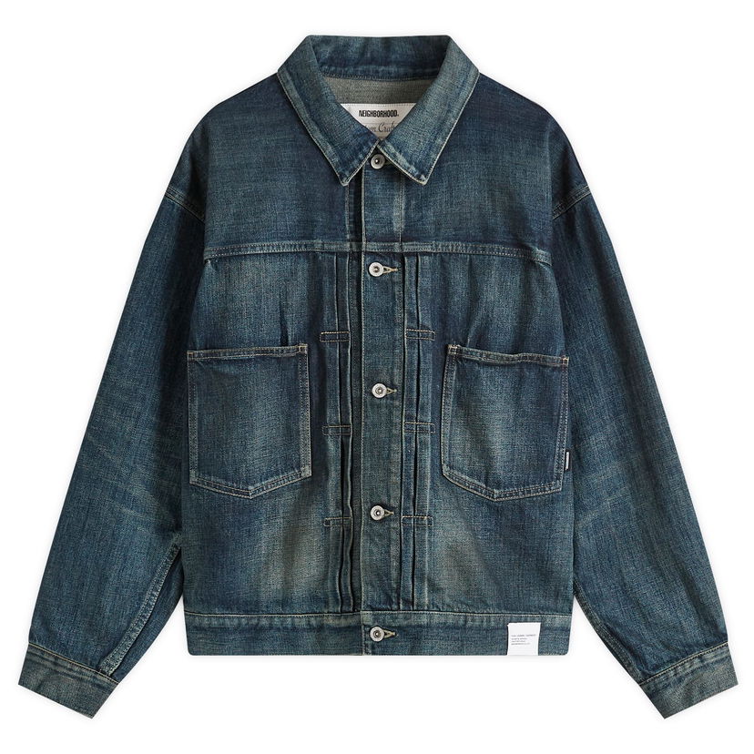 Jakna Neighborhood Washed Denim Type-2 Jacket, Size Large Modra | 251XBNH-JKM02-IND