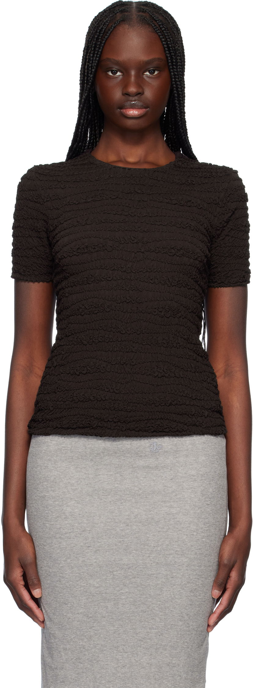 Majica Jil Sander Jil Sander Embroidered Short Sleeve T-Shirt Črna | J02NF0006_J20266