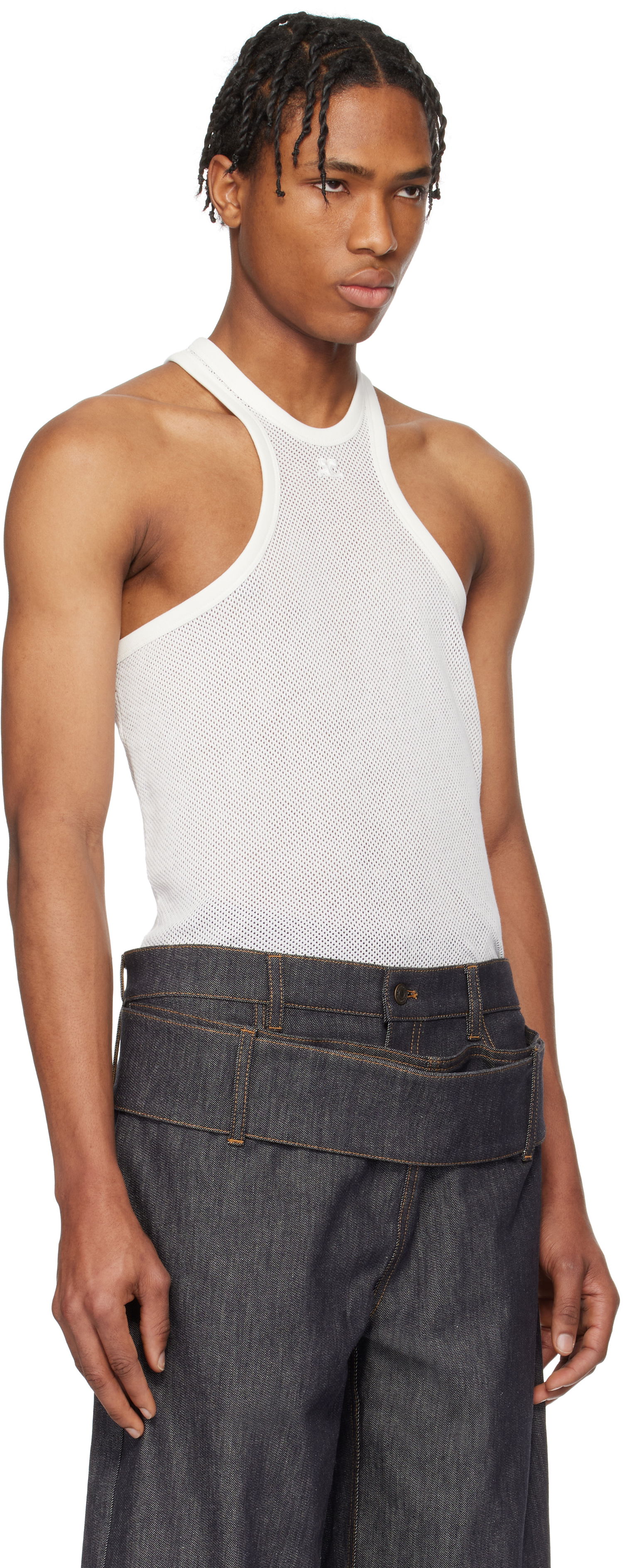 Majica brez rokavov Courrèges Courrèges Scuba Mesh Tank Top Bela | 125JDE095JS0069, 1