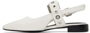 Nega čevljev rag & bone Rag & Bone Moto Astra Leather Slingback Slippers Bela | WFF25SF1013LE13, 2