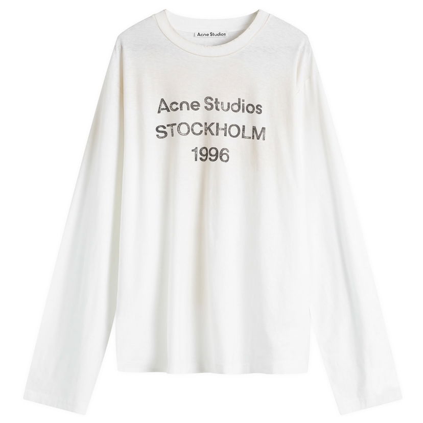 Majica Acne Studios Edden 1996 Logo Long Sleeve Bela | CL0197-DC6