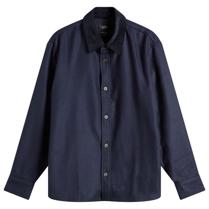 Srajce A.P.C. Bernado Wool Overshirt, Size Small Mornarica | WVBCV-H32030-PIA