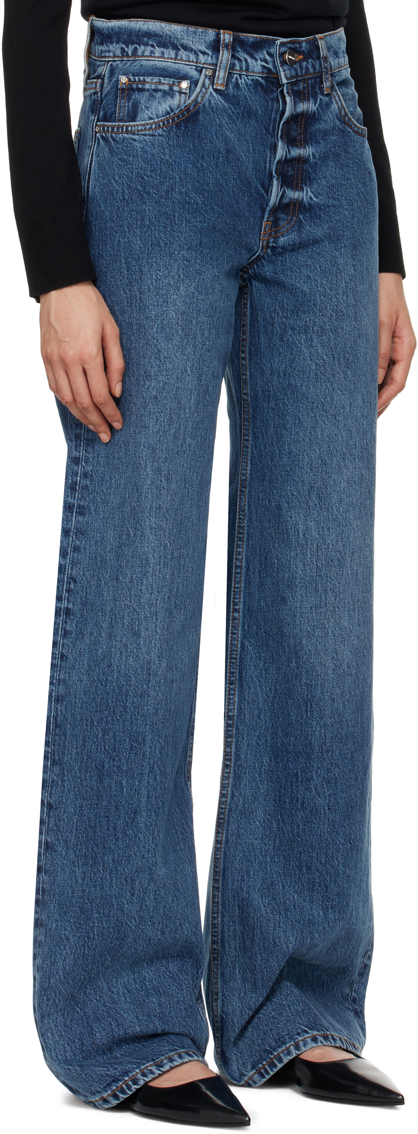 Kavbojke Anine Bing ANINE BING Hugh Wide Leg Jeans Modra | A-06-1134-418-WHD8, 1