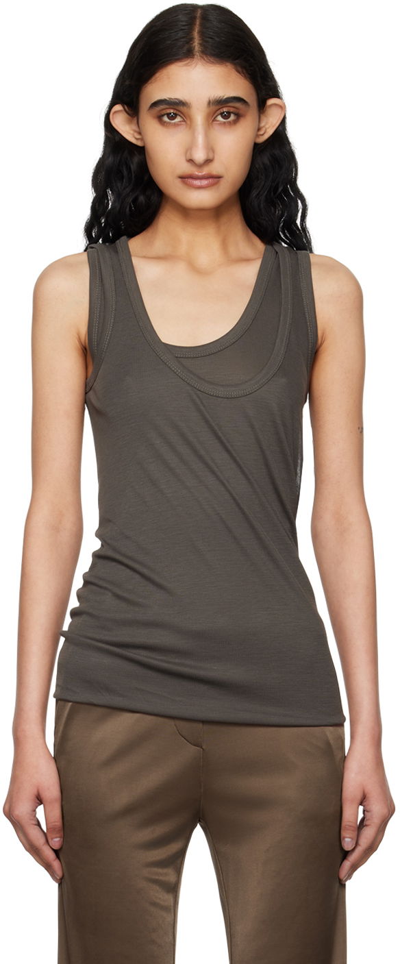 Majica brez rokavov Helmut Lang Convertible Tank Top Siva | O04HW508