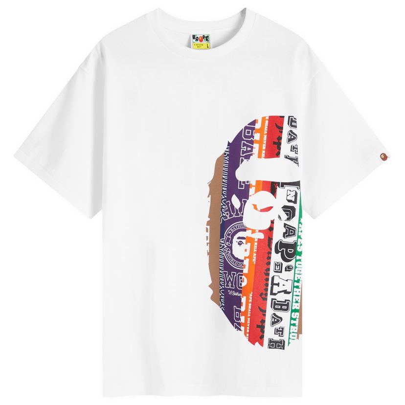 Majica BAPE A Bathing Ape Men's Fans Scarf Side Big Ape Head T-Shirt in White, Size Large | END. Clothing Bela | 001TEK301043M-WHT