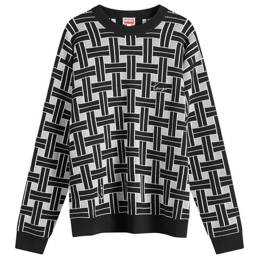 Pulover KENZO Men's Weave Knit Crew in Black, Size Small | END. Clothing Črna | FE65PU4793CA-99J