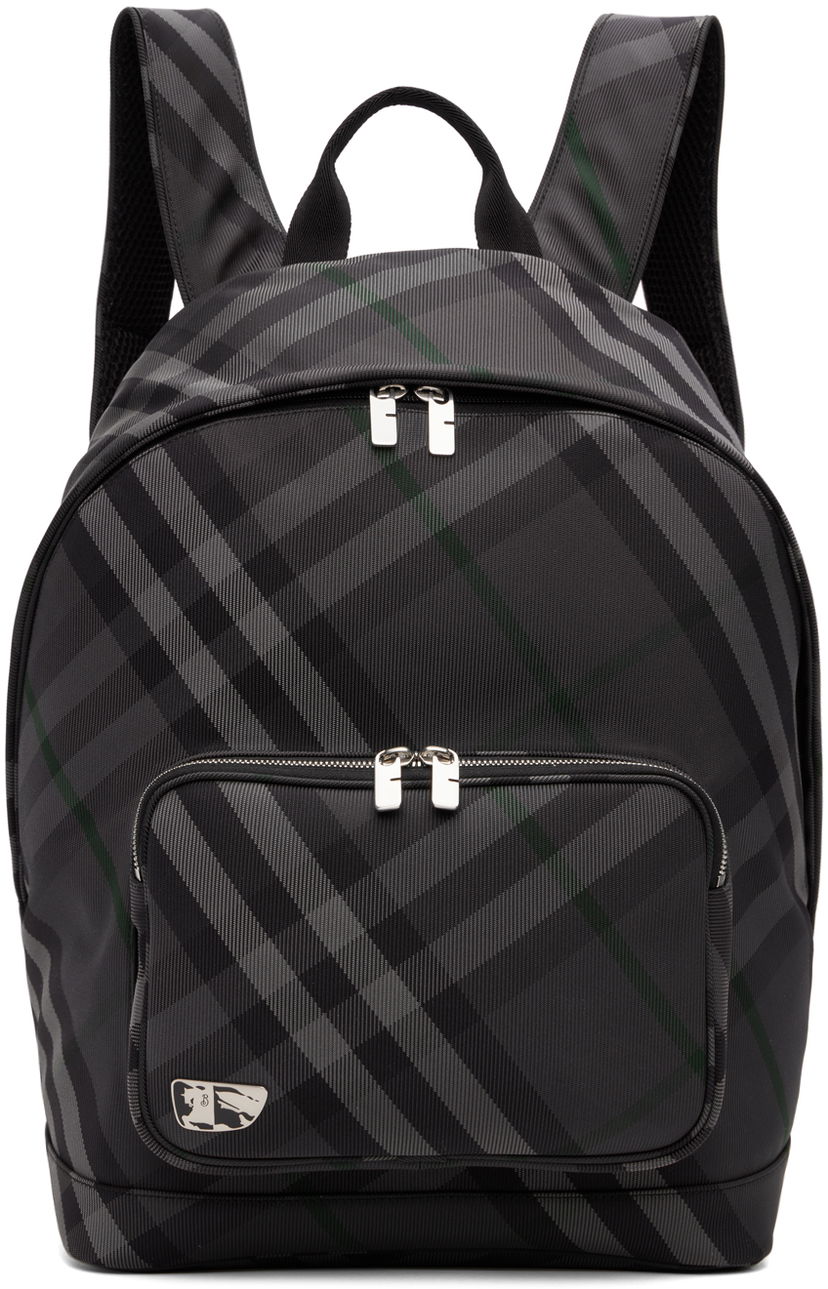 Nahrbtnik Burberry Burberry Grid Print Backpack Črna | 8097347