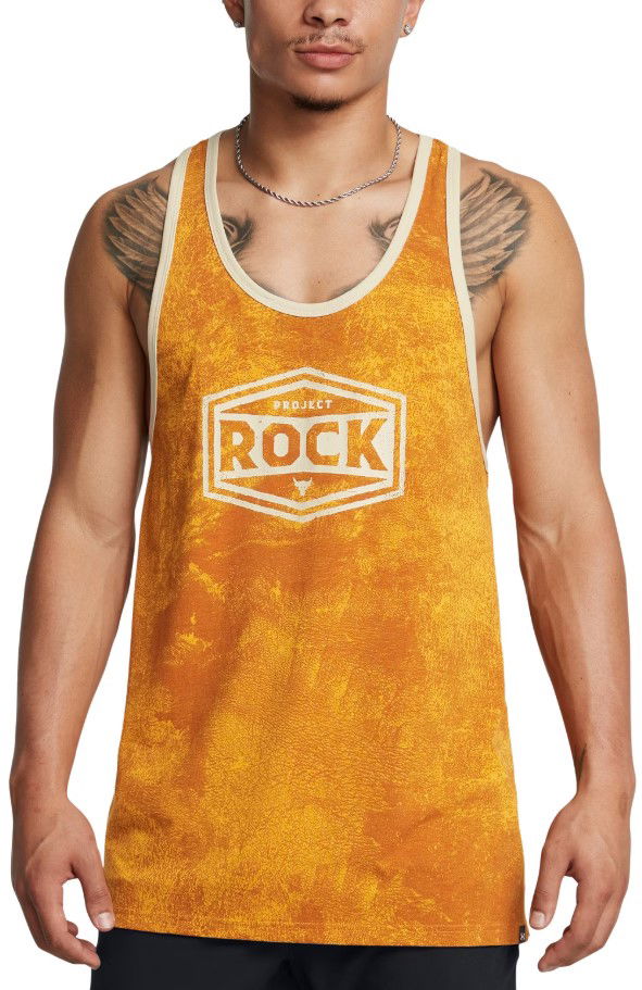 Majica brez rokavov Under Armour Project Rock Racer Tank Top Oranžna | 1386915-711