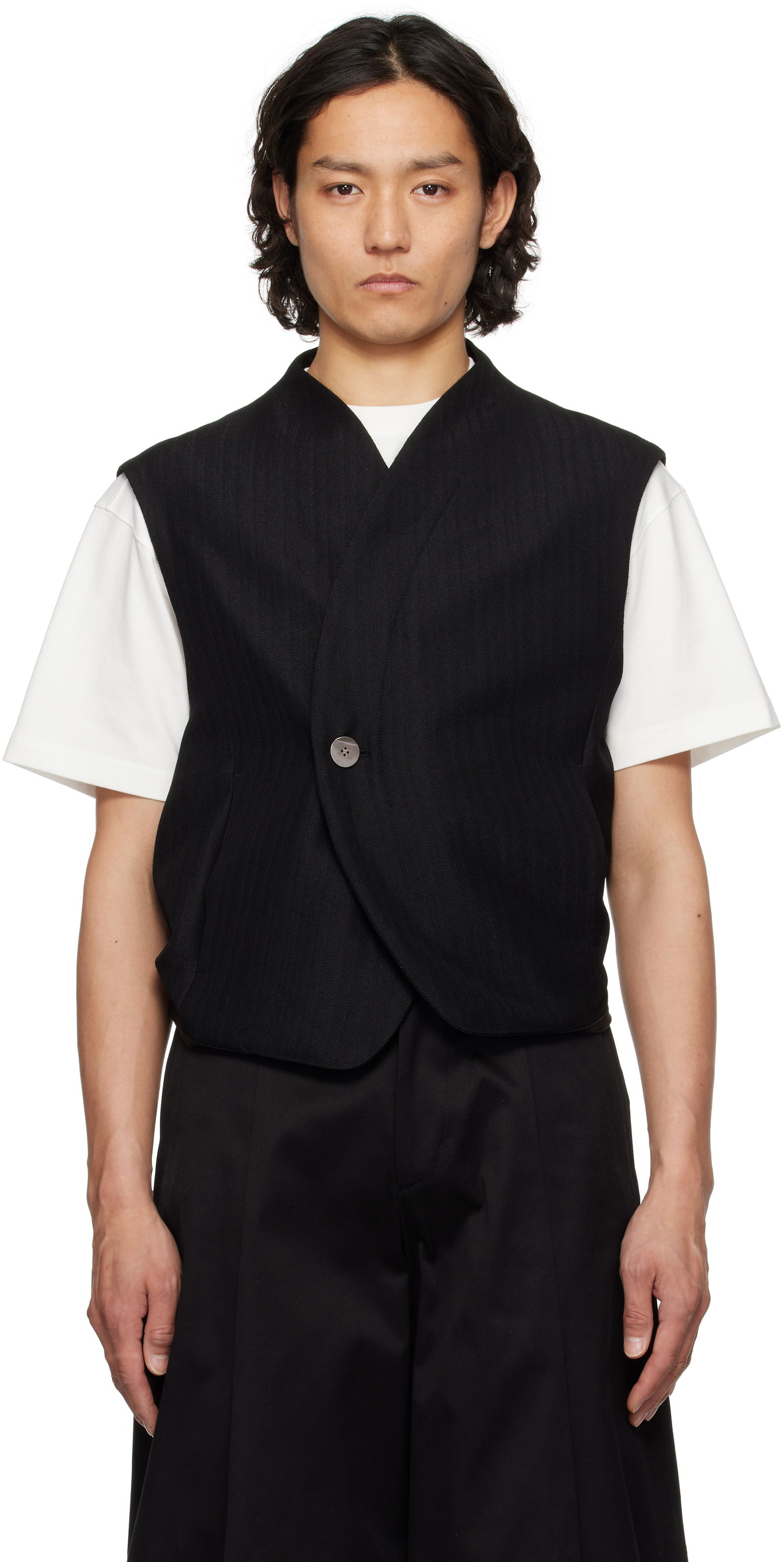 Telovnik ADER ERROR ADER error Pinstripe Wrap Vest Črna | BO01SSVE0101BK, 0