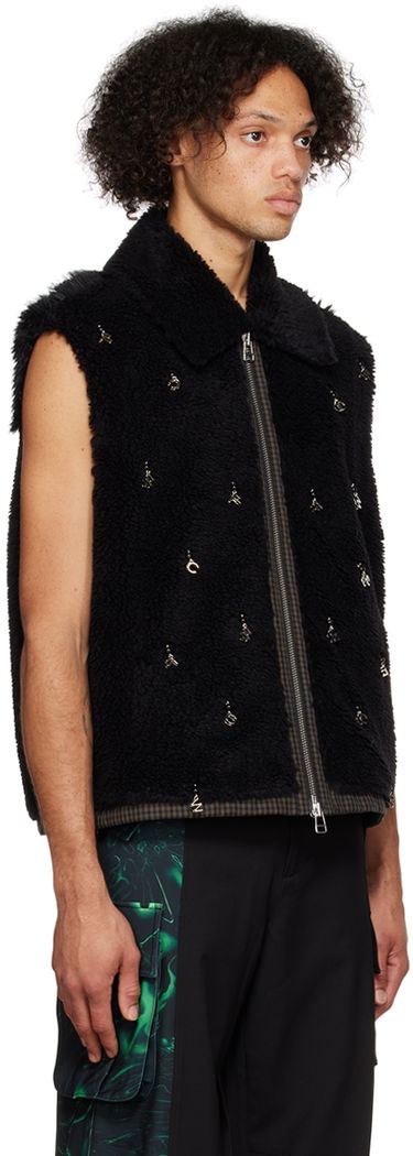 Telovnik Feng Chen Wang Feng Chen Wang Embellished Faux-Fur Vest Črna | FUF14VS03B, 1