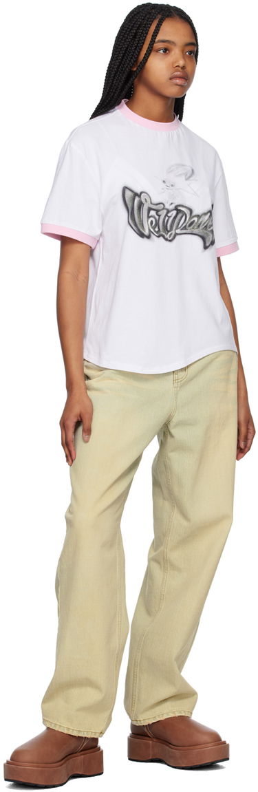 Majica We11done We11done Crewneck T-Shirt with Rabbit Print Bela | WD-TT1-23-736-U-PK, 3