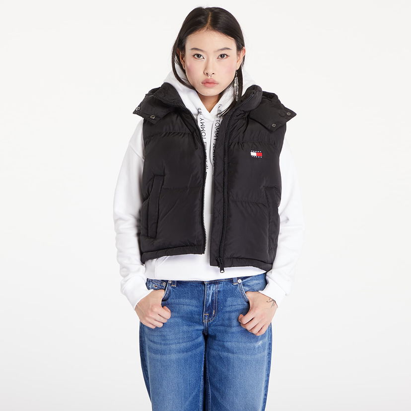 Telovnik Tommy Hilfiger Crop Alaska Puffer Vest Black Črna | DW0DW18611 BDS