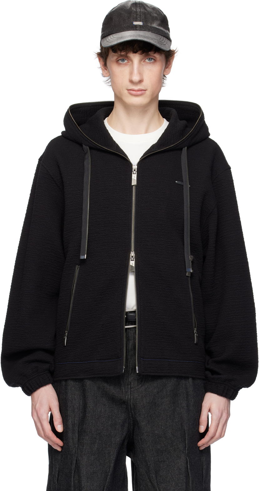 Pulover ADER ERROR ADER error Realce Product. 31 Zip-Up Hoodie Črna | BO01SSHD0402BK