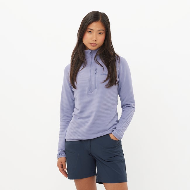 Pleteni pulover Salomon Lightweight Quarter-Zip Fleece Lila | LC2445000