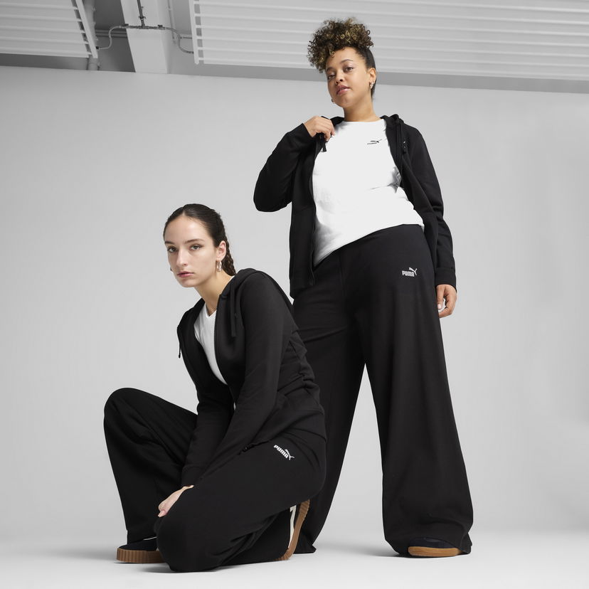 Trenirka Puma ESS Small No. 1 Logo High-Waisted Straight-Leg Pants Črna | 682428_01