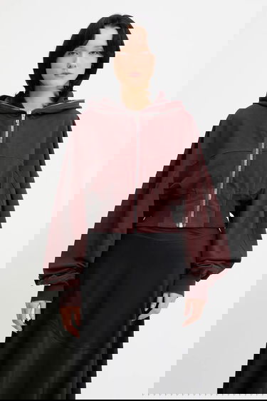 Pulover Rick Owens Rick Owens DRKSHDW Collage Gimp Hoodie Bordo | DS02E7233.RIG, 0