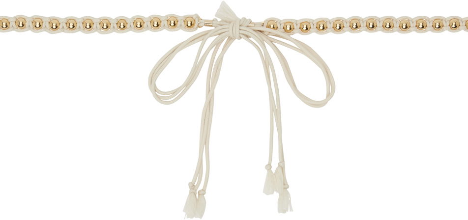 Pasovi ISABEL MARANT Isabel Marant Bonni Beaded Tie Waist Belt Bež | 23PCE006BFA-A1A04A, 0