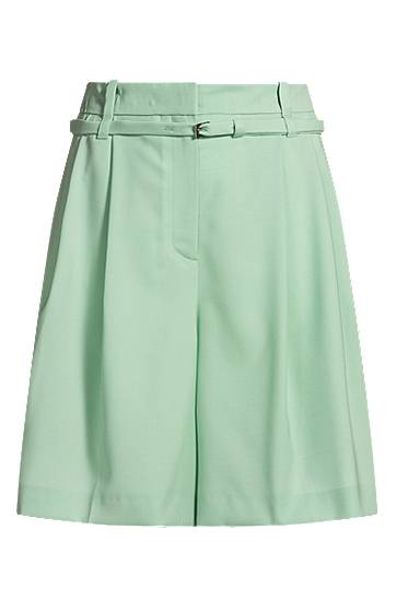 Kratke hlače BOSS Regular-Fit Virgin Wool Culottes Zelena | 50537395