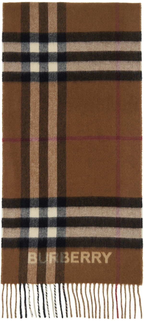 Šala Burberry Check Scarf Beige & Brown Contrast Rjava | 8045329