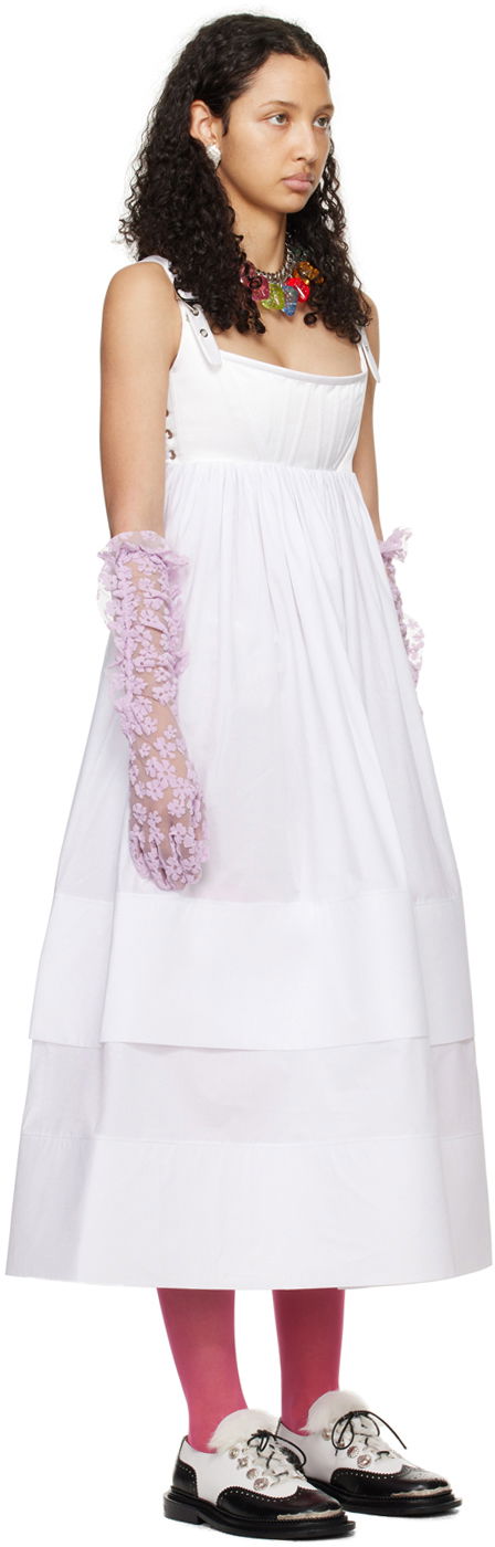Obleke Chopova Lowena Layered Midi Dress Bela | 1330, 1