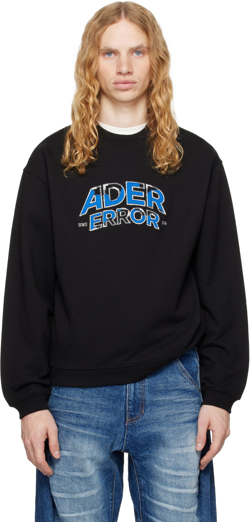 Pulover ADER ERROR Embroidered Logo Sweatshirt Črna | BN25FYSW0101BK