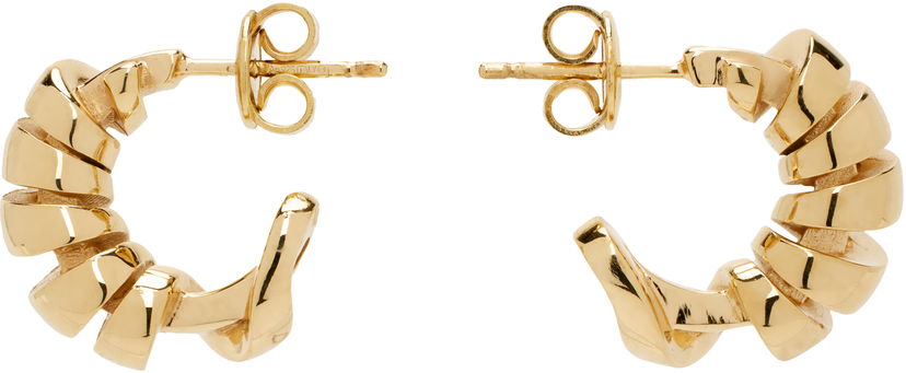 Uhani Bottega Veneta Twist Gold Earrings Rumena | 804860 VAHU0