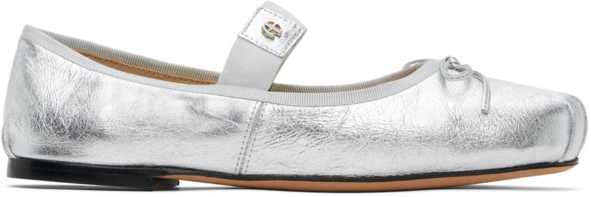 Oblačila Anine Bing ANINE BING Jolie Ballerina Flats Kovinski | A-14-10846-SLV1