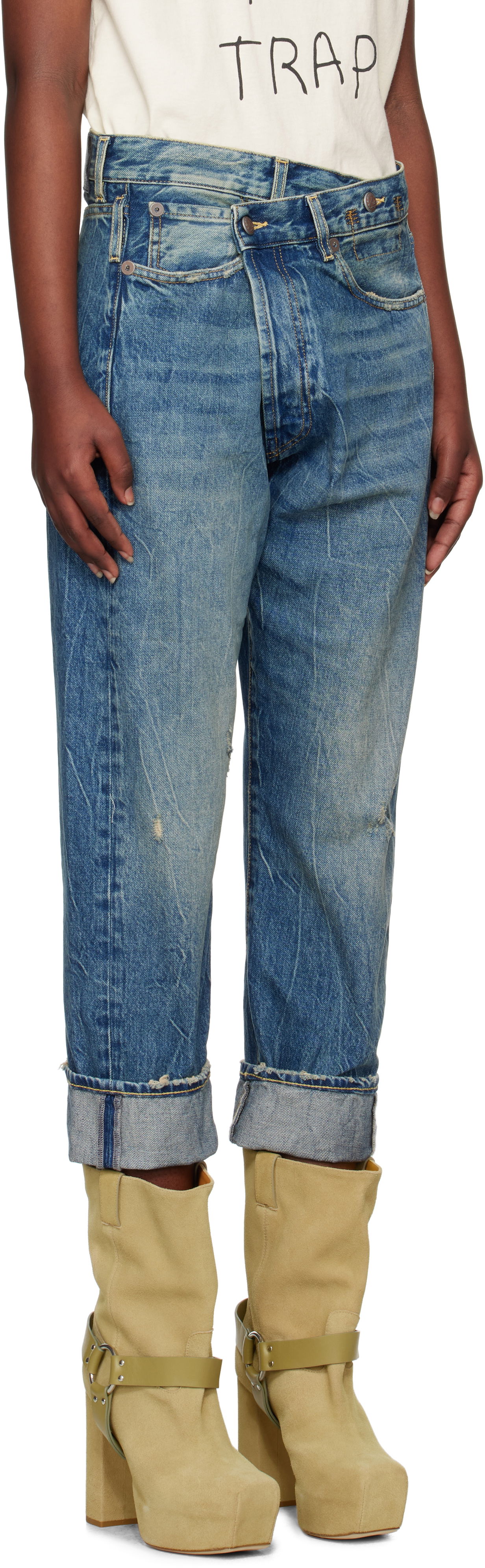Kavbojke R13 R13 Crossover Jeans Modra | R13W2048-734, 1