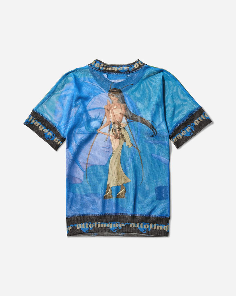 Majica Ottolinger Julien Ceccaldi Printed Mesh T-Shirt Modra | 10110040105 PRIGRN