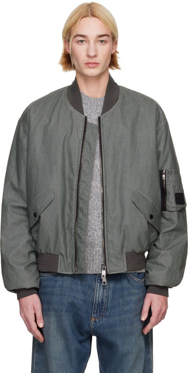 Bomber jakna Dolce & Gabbana Dolce&Gabbana Oversize Linen Bomber Jacket Siva | G9BBMTFU4L4, 0