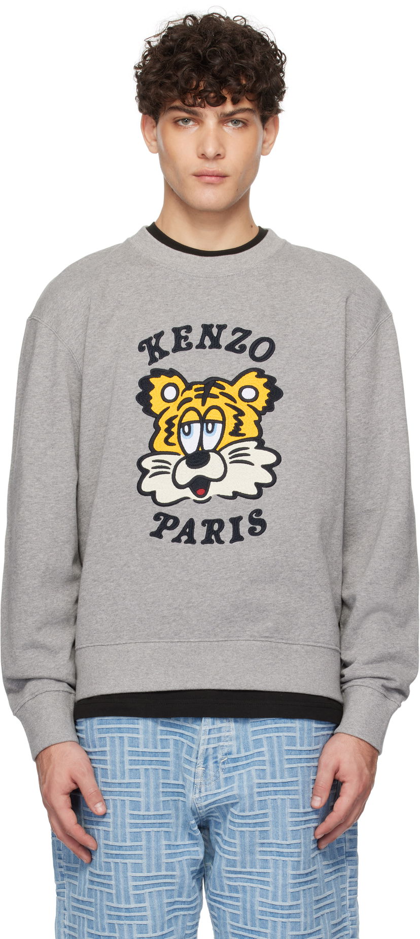 Pulover KENZO Paris VERDY Edition Embroidered Sweatshirt Siva | FF58SW2394MF