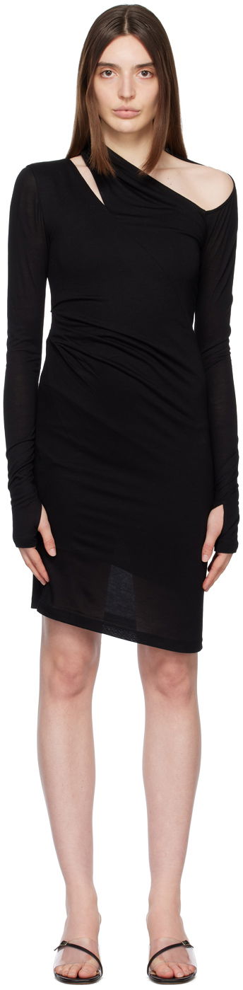 Obleke Helmut Lang Scala Midi Dress Črna | M10HW602
