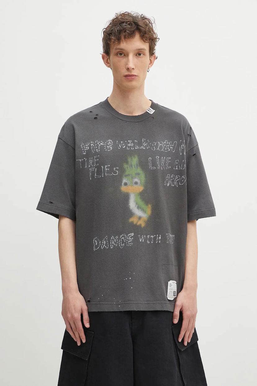 Majica Maison MIHARA YASUHIRO Maison MIHARA YASUHIRO Distressed Printed T-Shirt Siva | J14TS752
