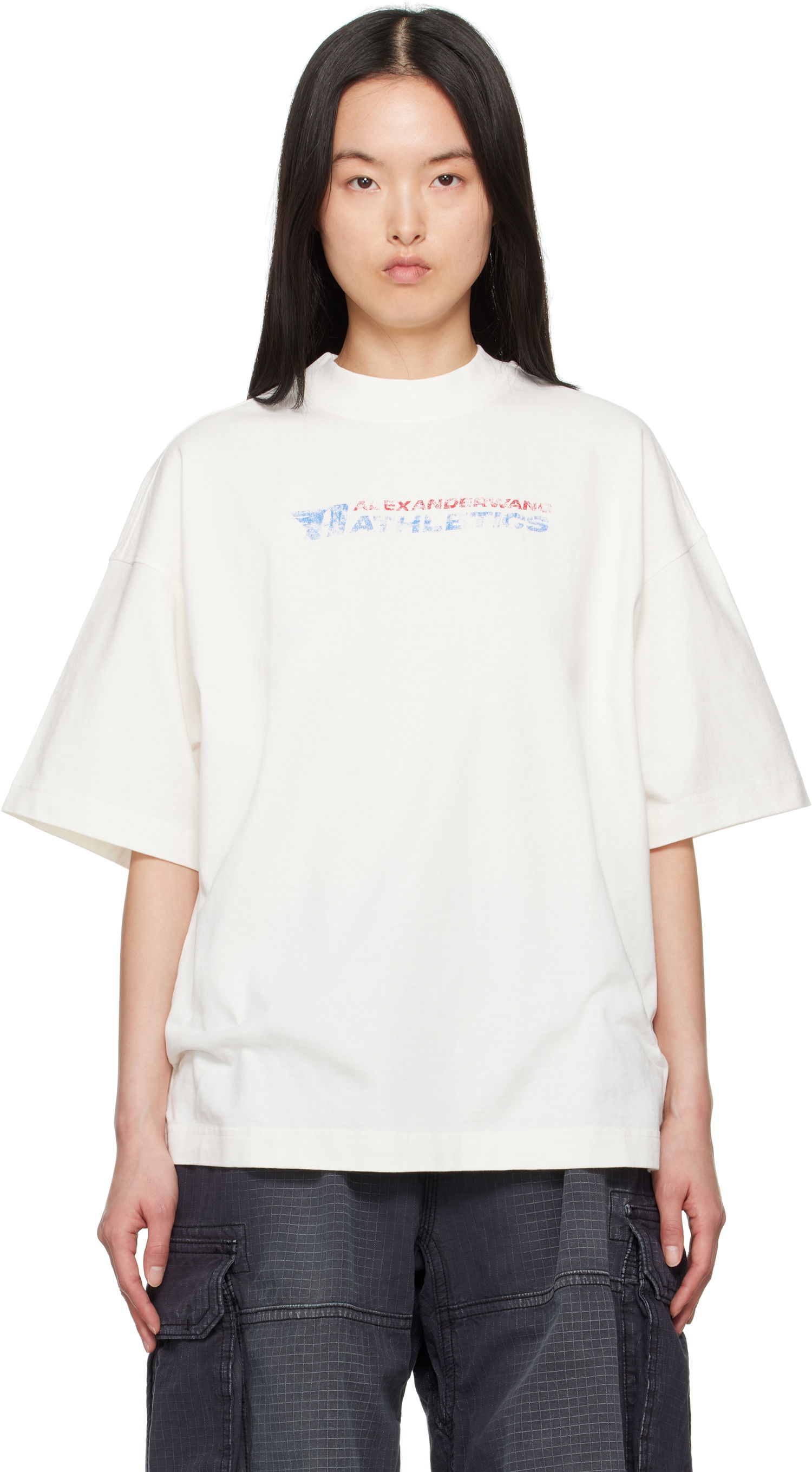 Majica Alexander Wang Alexander Wang Logo-Print T-Shirt Bela | UCC2251835, 0