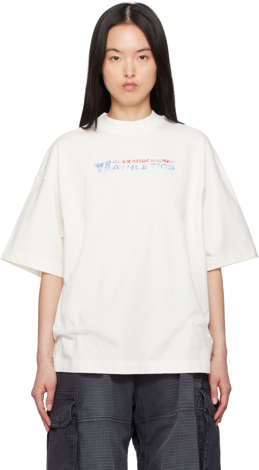 Majica Alexander Wang Alexander Wang Logo-Print T-Shirt Bela | UCC2251835