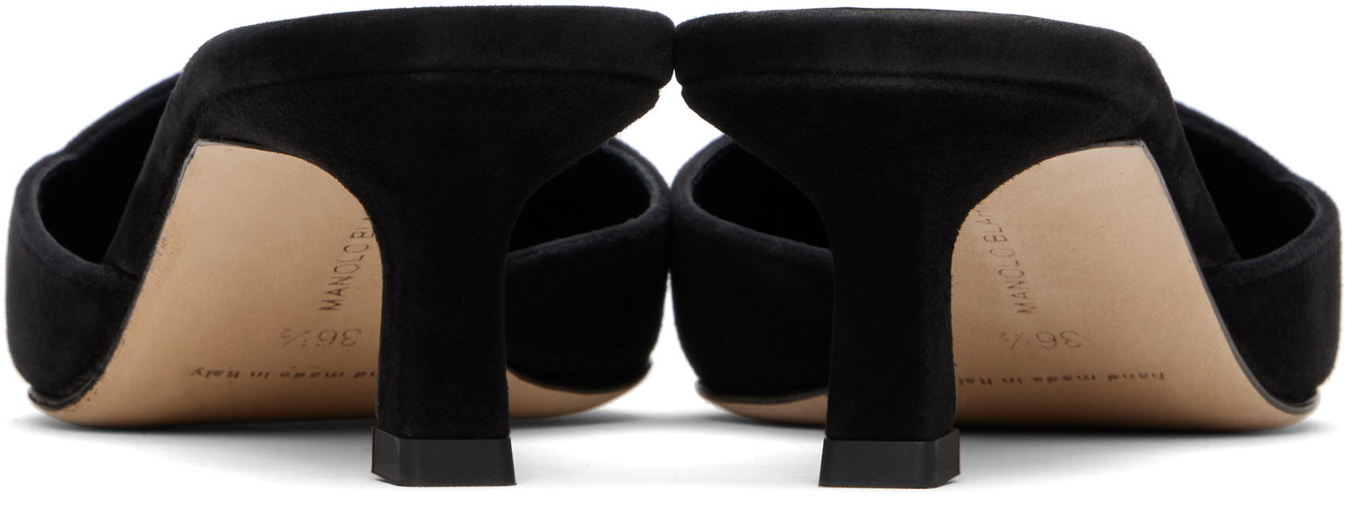 Nakit Manolo Blahnik Manolo Blahnik Moiramu Suede Heeled Mules Črna | 225-1957, 1