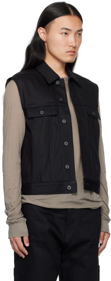 Telovnik Rick Owens Rick Owens DRKSHDW Hollywood SL Trucker Denim Vest Črna | DL01E6798 BLKJP, 1